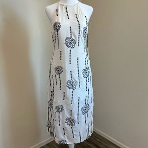 ASTR the Label High Neck Embroidered MIDI Dress